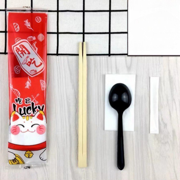 Seata Earraí Boird Bia Chopsticks Bambú Indiúscartha Socraigh Scannán Opp Don Lón ALCB-02