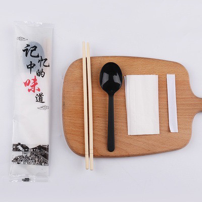 Chopsticks Bambú Indiúscartha Le Páipéar Spúnóg Sraith Scannán Opp Toothpick