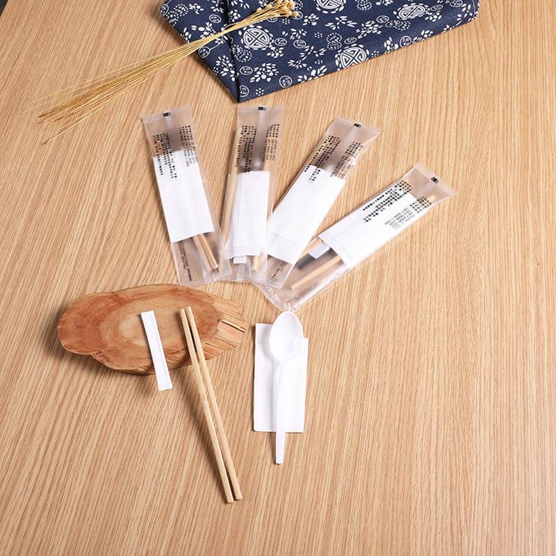 Bambú Teaghlaigh Bambú Chopsticks Le Toothpick Serviette Frosted Sraith Scannán Ilchodach