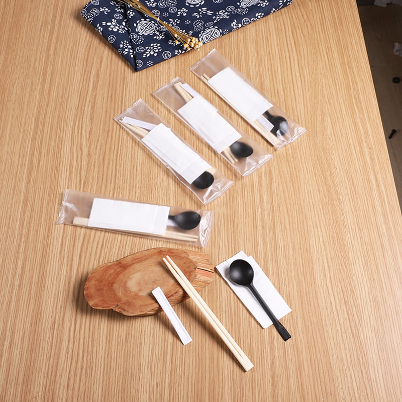 Chopsticks Bambú Socraigh Le Toothpick Serviette Frosted Sraith Scannán Ilchodach