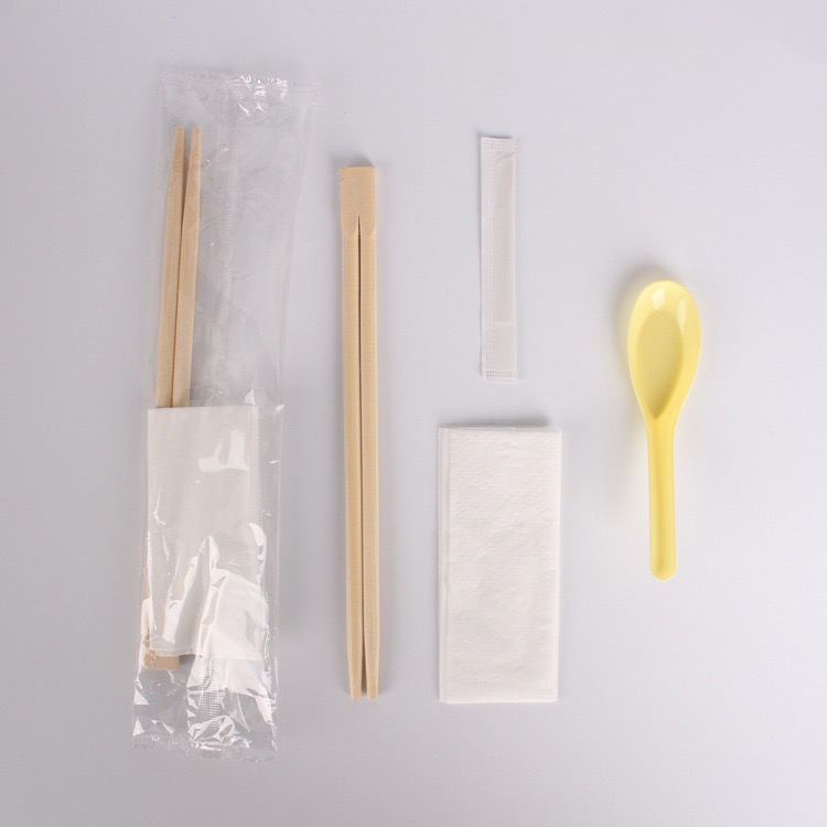 Chopsticks Bambú Inaistrithe Le Páipéar Spúnóg Sraith Scannán Opp Toothpick